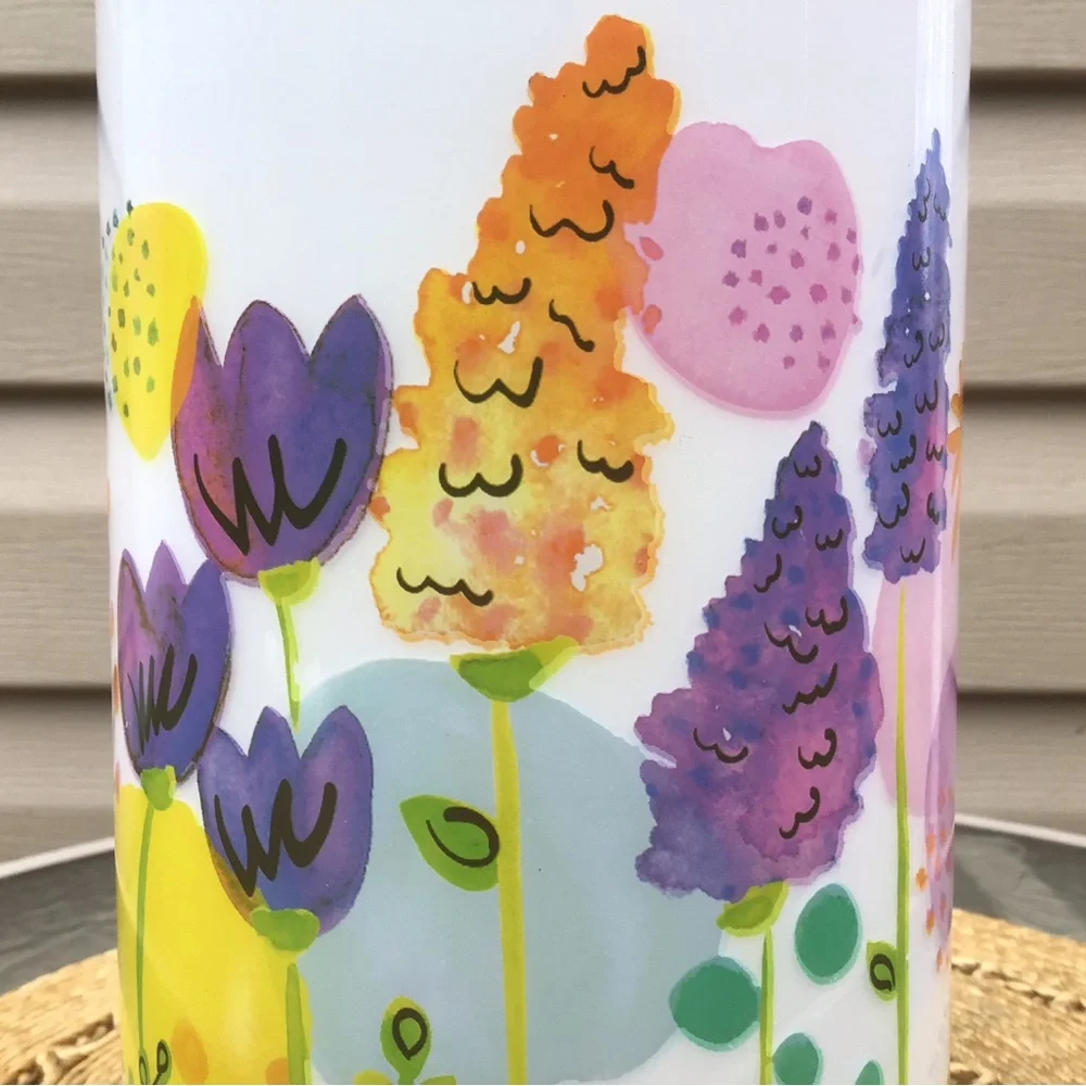 Gorgeous Floral Patterned Vintage Glass Vase